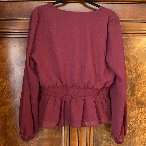 Swiss Dot Peplum Blouse - Picture 3 of 7